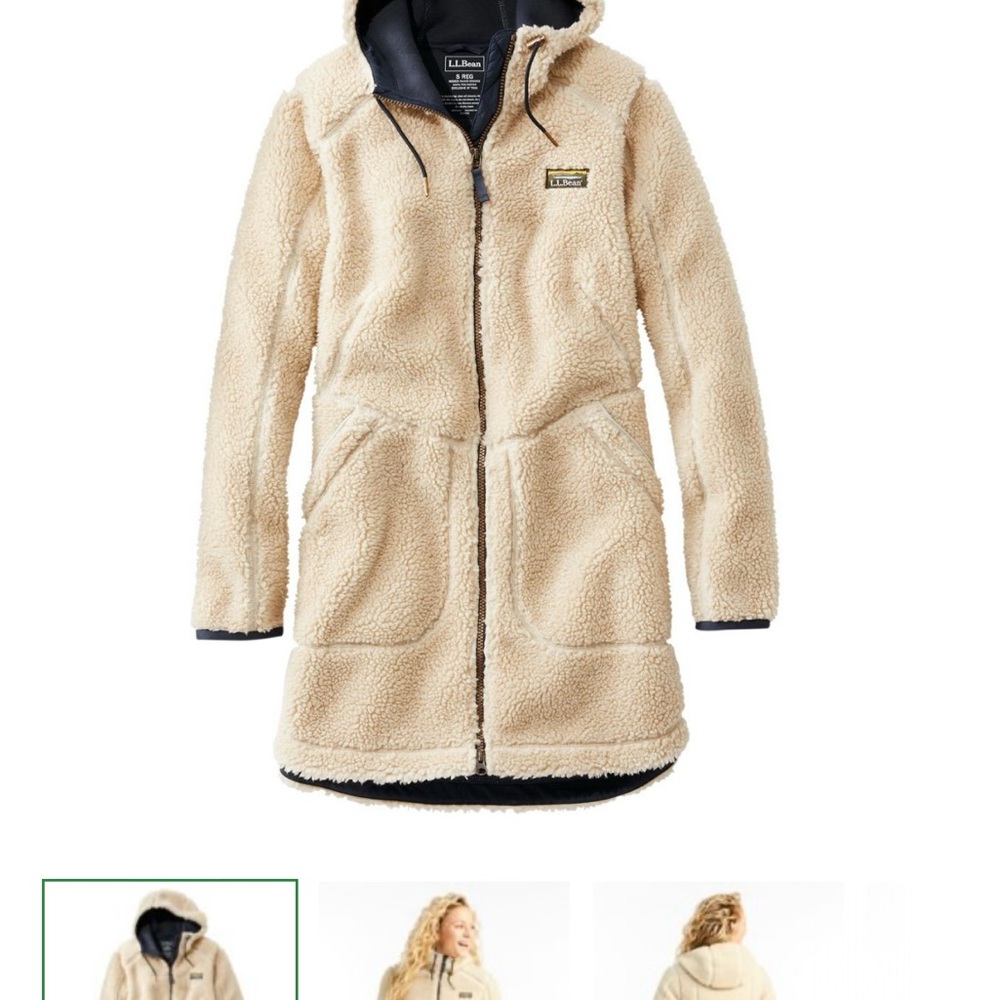 New with tags L.L. Bean Tan Fleece Hooded Jacket